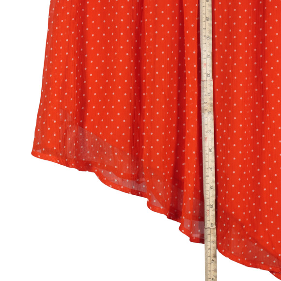 Vero Moda Orange Dress Womens Medium Sheer Sleeves Smocked Waist Lightweight - Picture 11 of 13